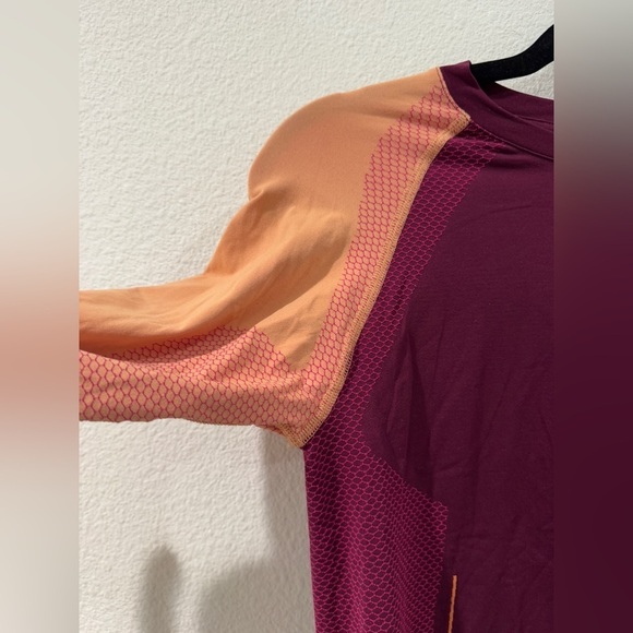 Falke Women’s Ergonomic Sport System Long Sleeve Running Purple Orange Shirt L - Picture 4 of 16